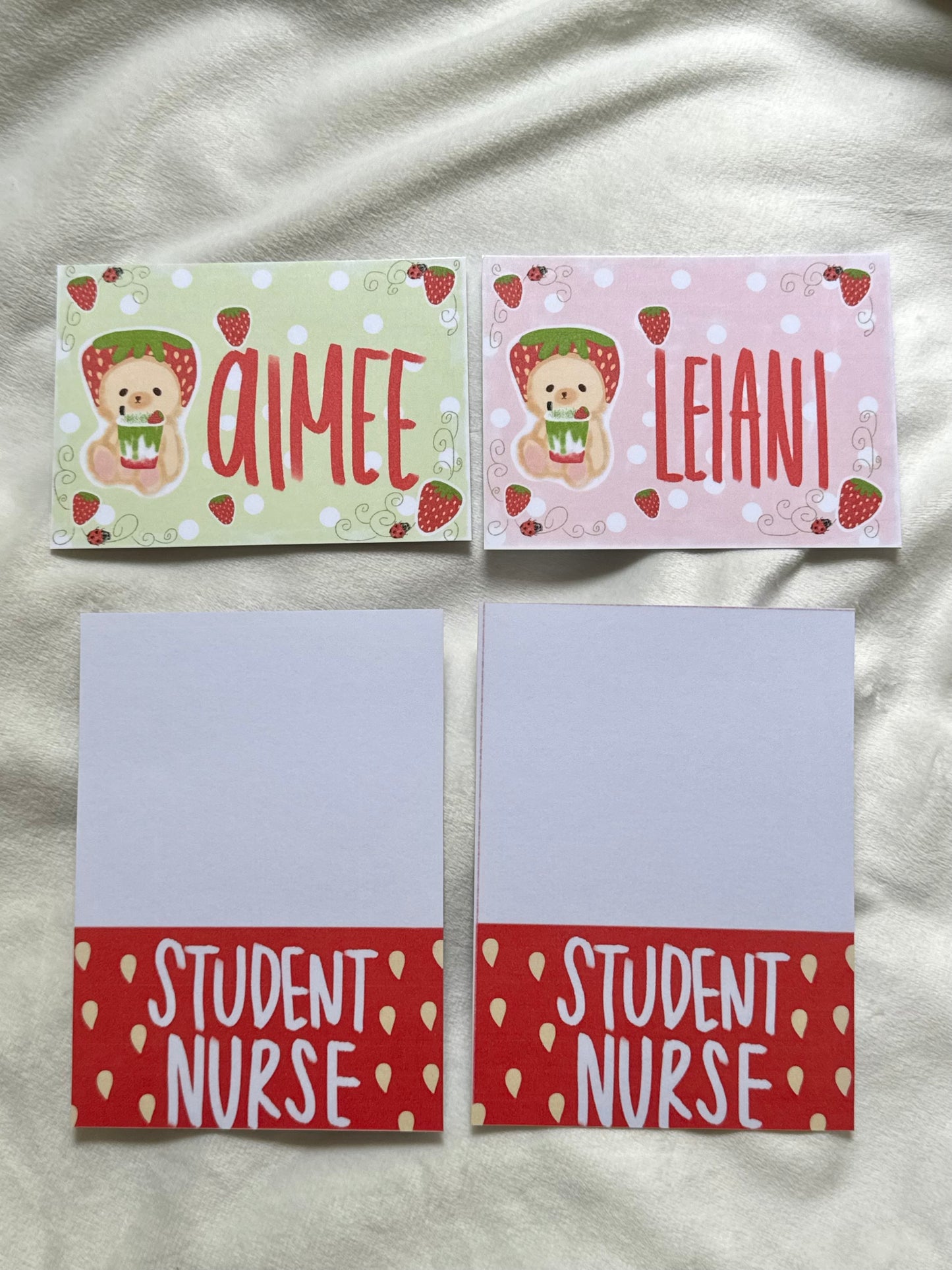 Strawberry Custom Name Badge Set