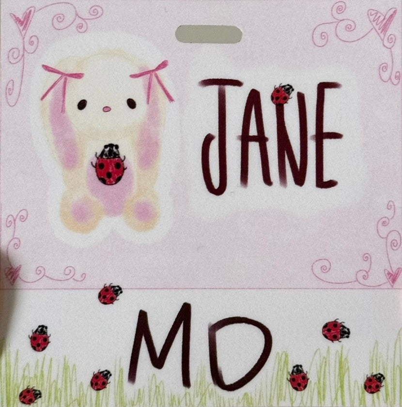 Lady Bug Custom Name Badge