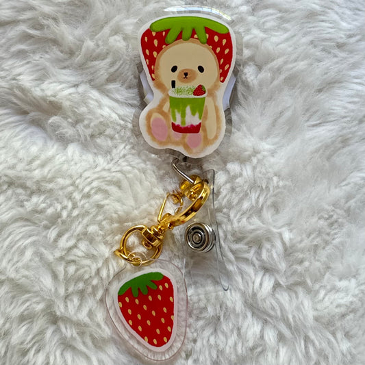 Strawberry Matcha Teddy Badge Reel 🍓