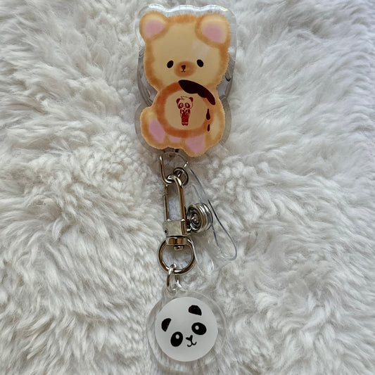 Panda Cookie Teddy Badge Reel 🍪🍫