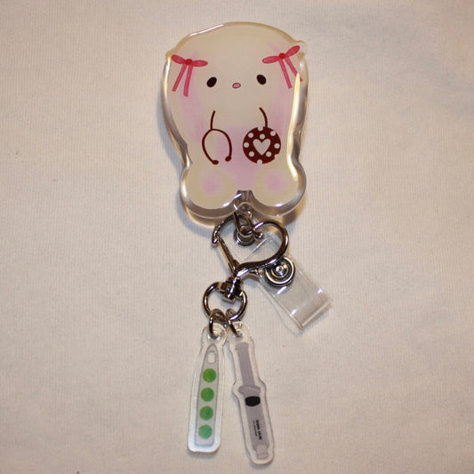 Bunny with Stethoscope Badge Reel 🎀🐇🩺