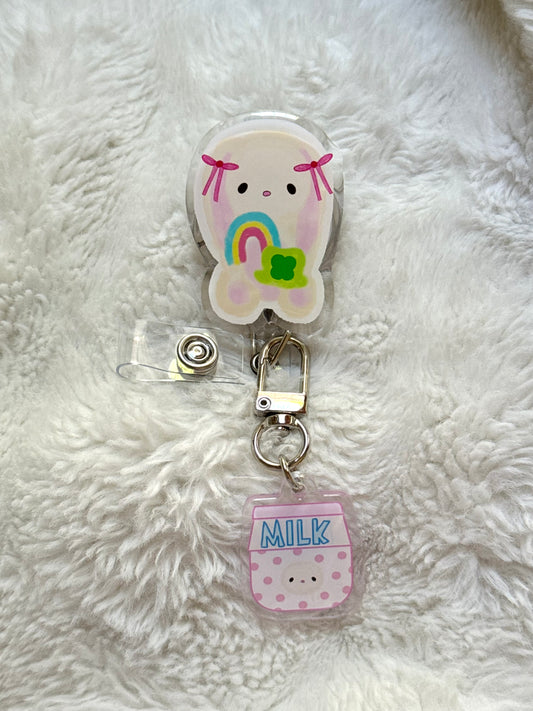 Bunny Cereal Badge Reel 🥛🥣🍨🍀🎀
