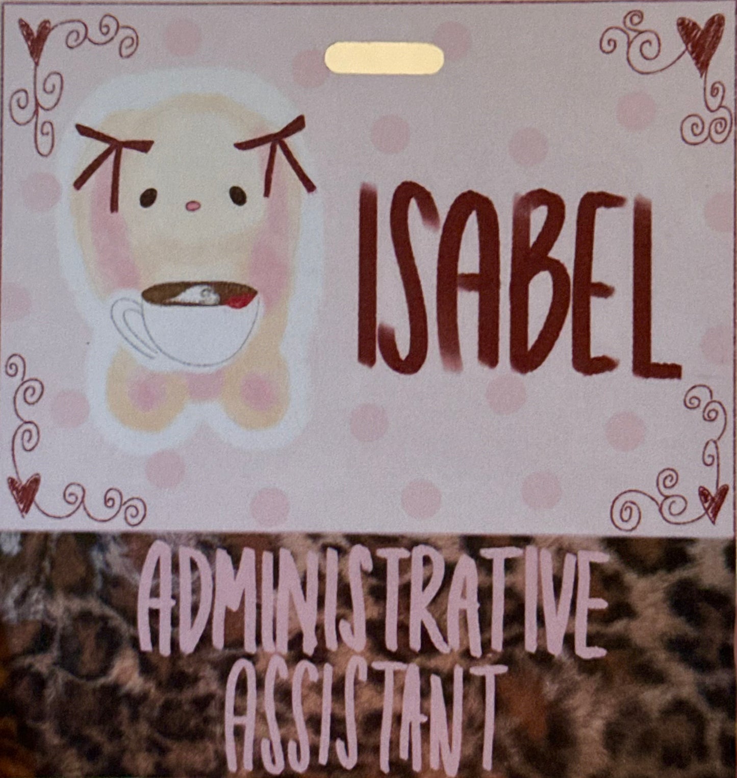 Leopard Print Custom Name Badge