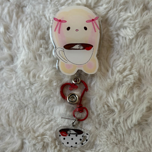 Bunny Coffee Badge Reel with coffee ☕️💋