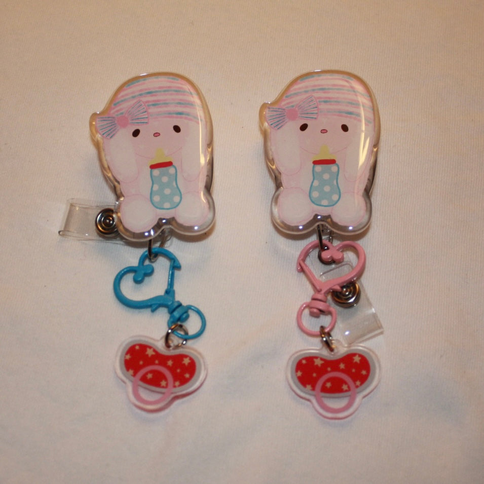 NICU heart bunny badge reel 🍼🎀🐇✨