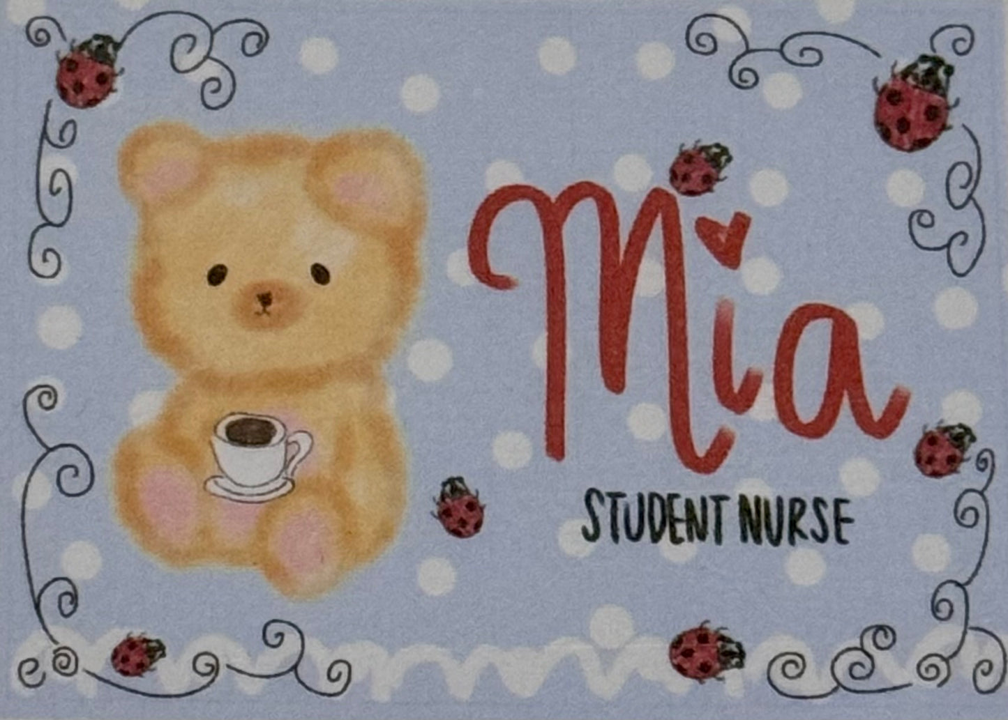 Blue Polka Dot Custom Name Badge