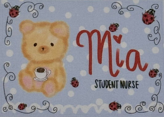 Blue Polka Dot Custom Name Badge