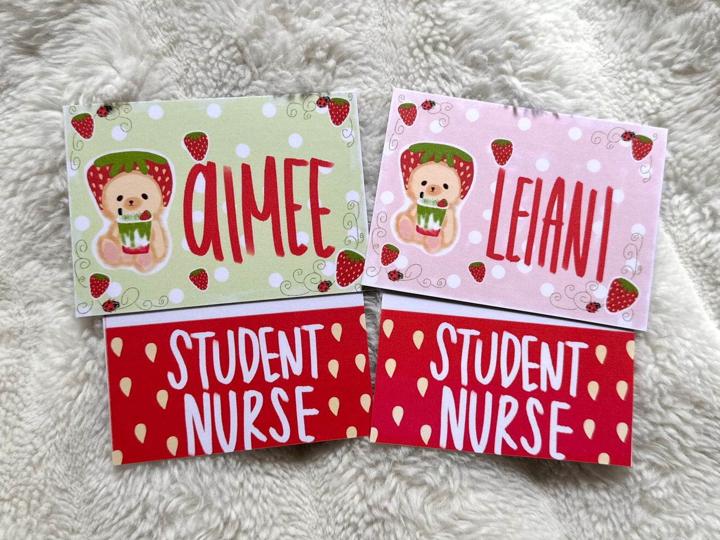 Strawberry Custom Name Badge Set