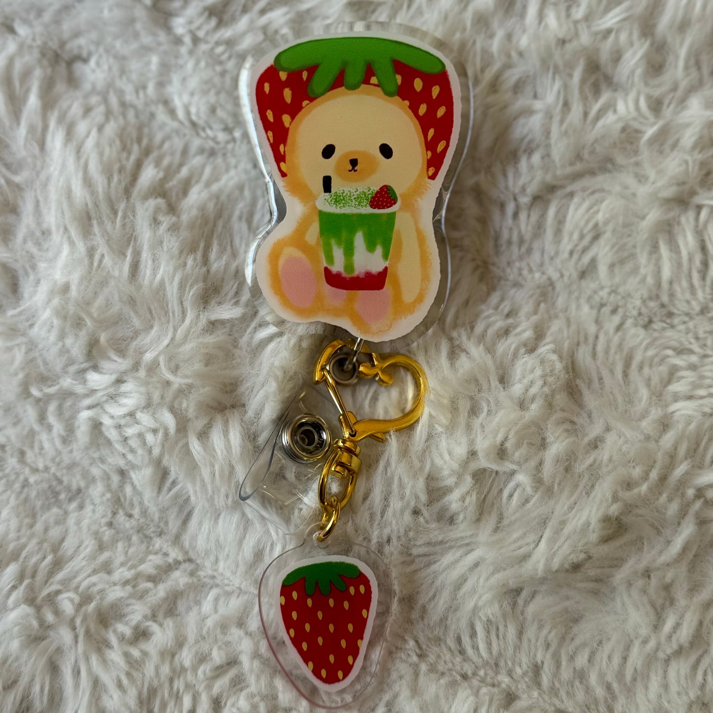 Strawberry Matcha Teddy Badge Reel 🍓