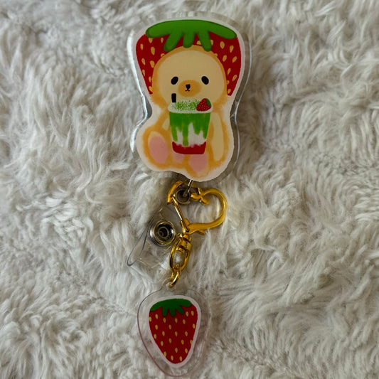 Strawberry Matcha Teddy Badge Reel 🍓