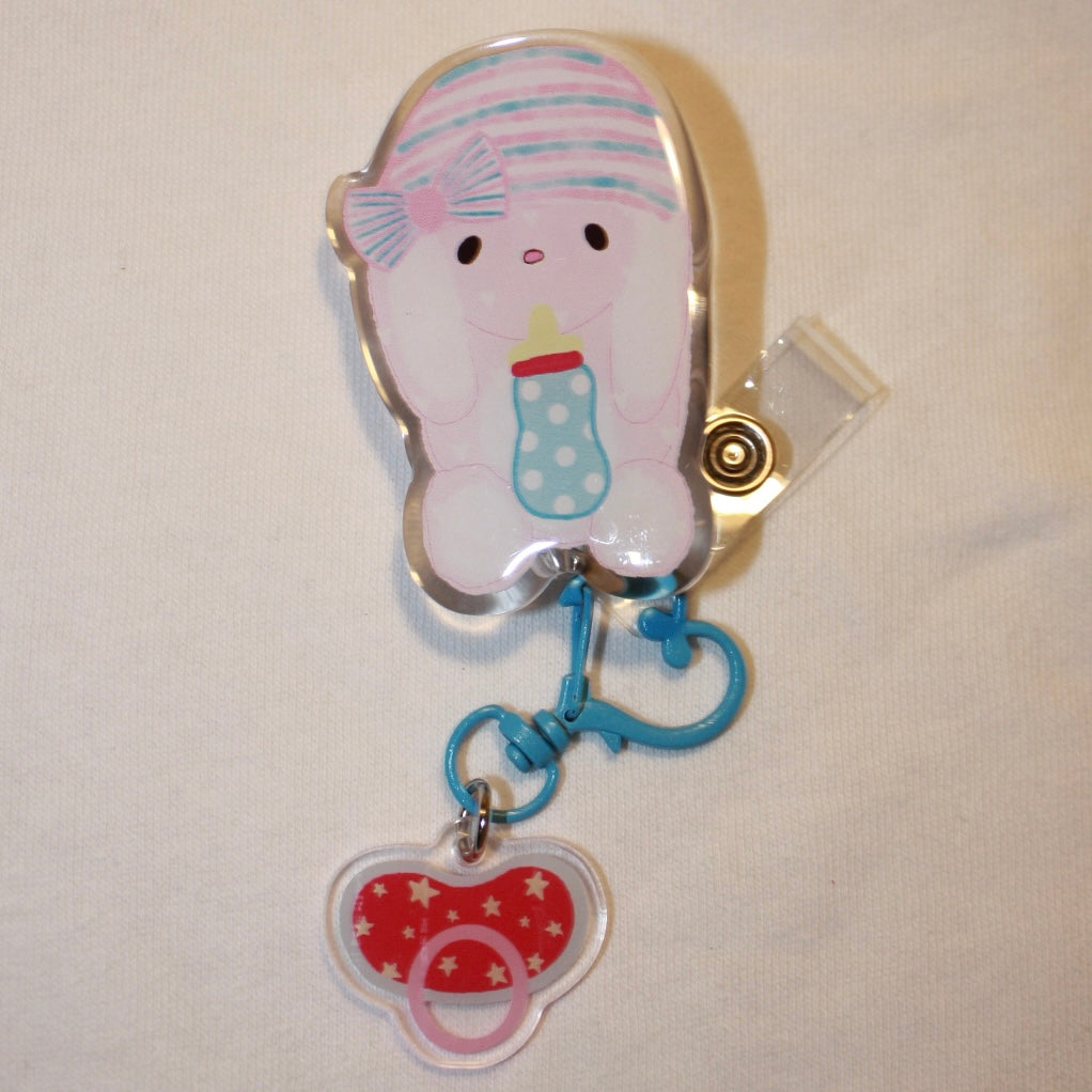 NICU heart bunny badge reel 🍼🎀🐇✨