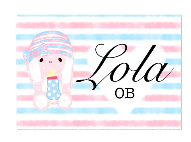 OB Custom Name Badge 🍼🎀🐇✨