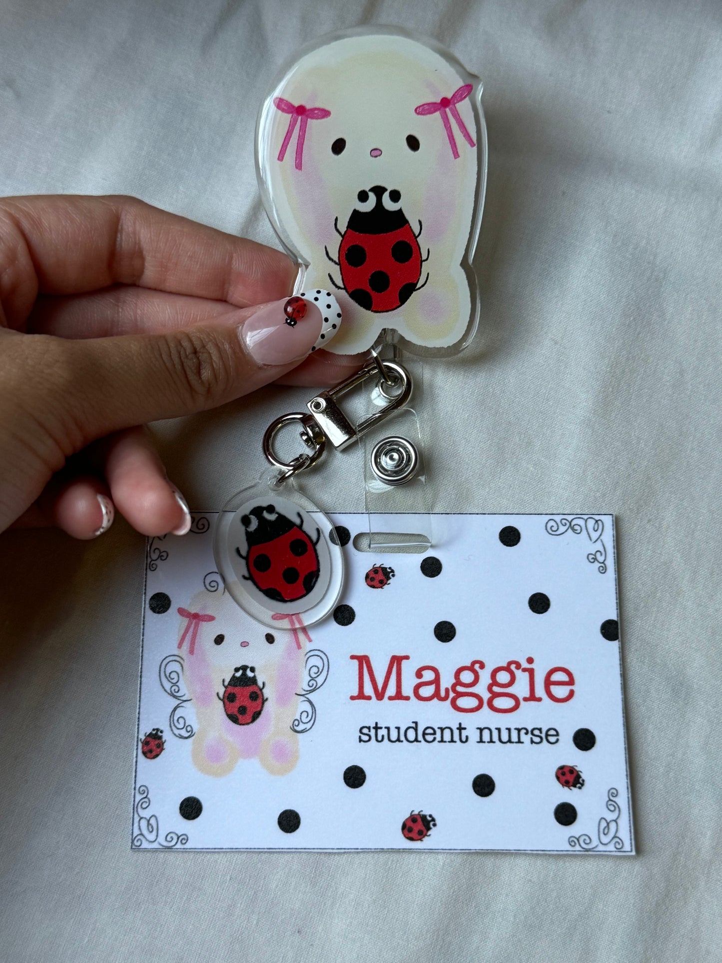 Bunny Bug Custom Name Badge 🐇🐞